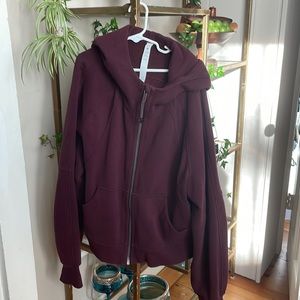 Lululemon full zip oversized crop scuba hoodie cassis